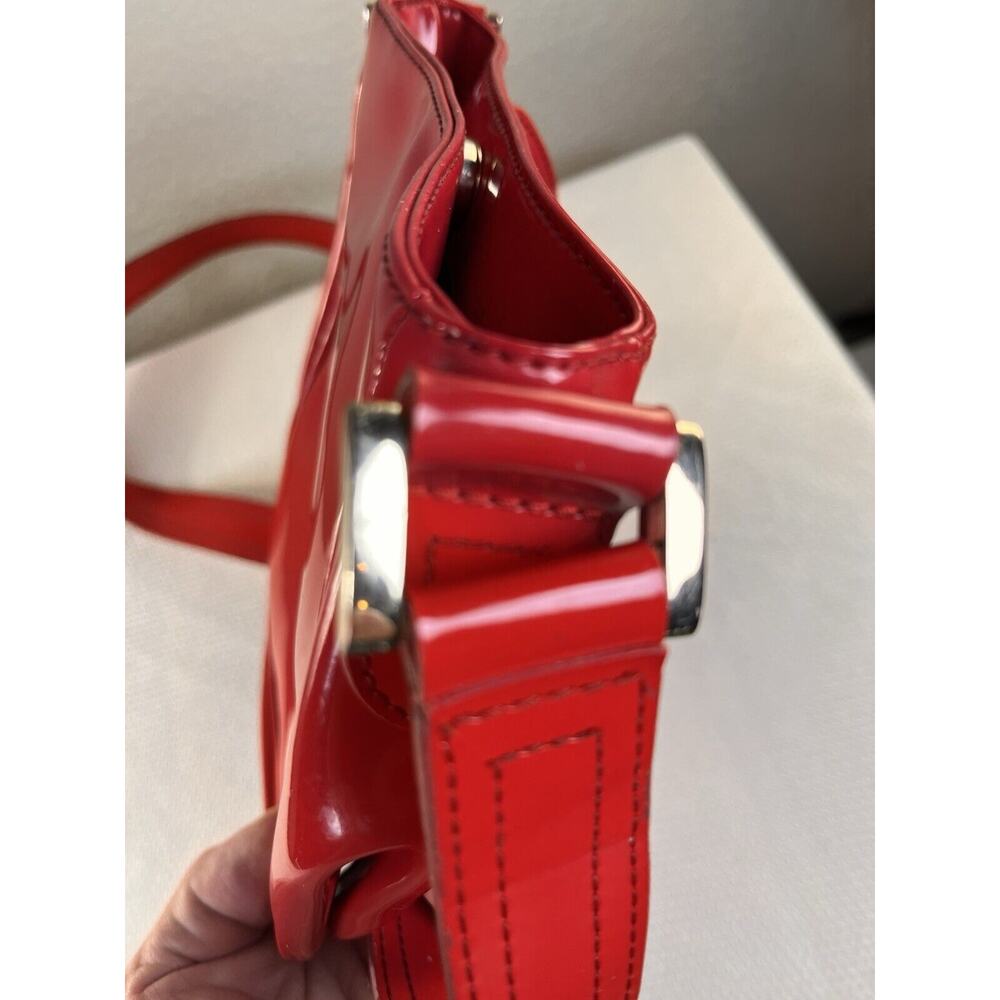 Ted Baker Red Patent Leather Medium Shoulder Bag - Picture 10 of 12